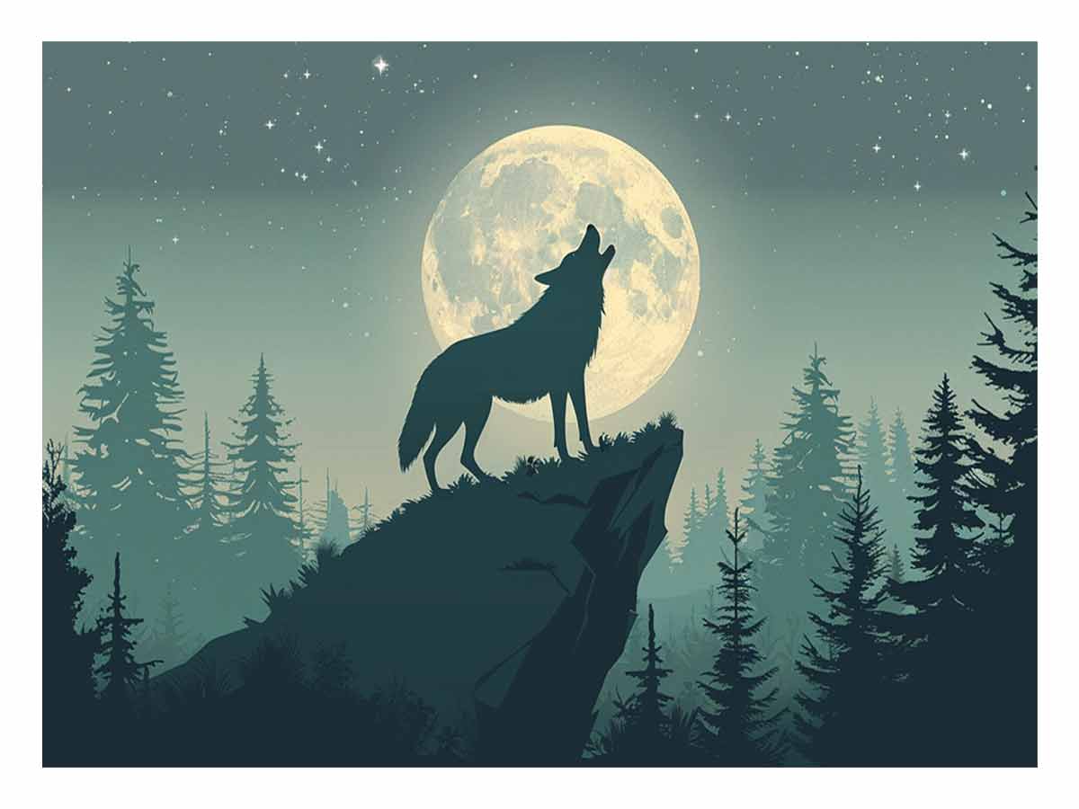 Wolf  Canvas Art  Print Poster-0