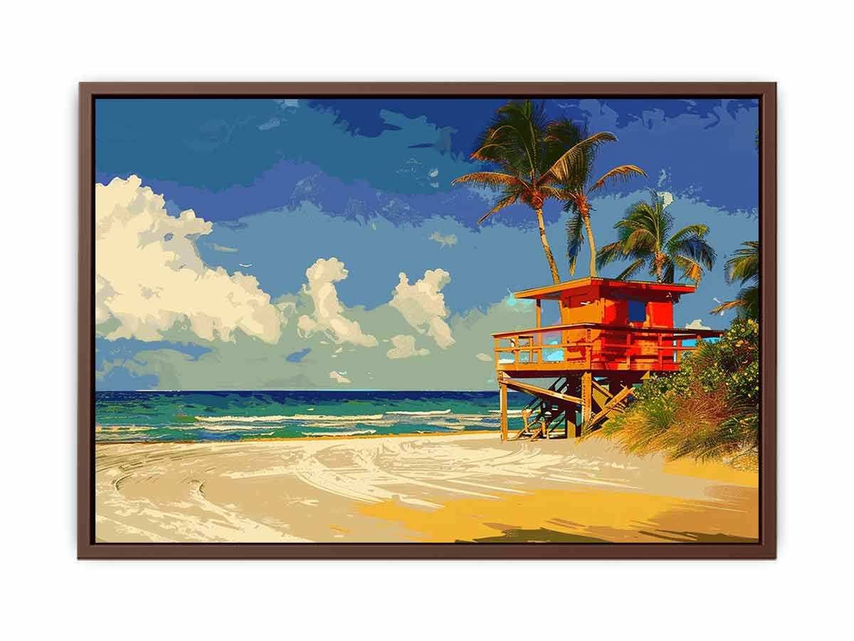 Beach Life Guard  Canvas Painting  Print-6