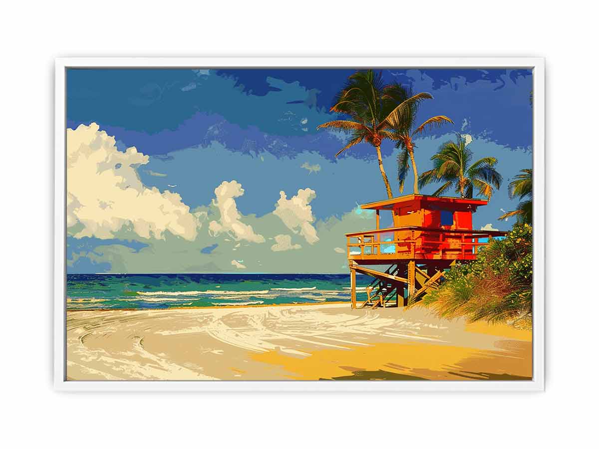 Beach Life Guard  Canvas Painting  Print-5