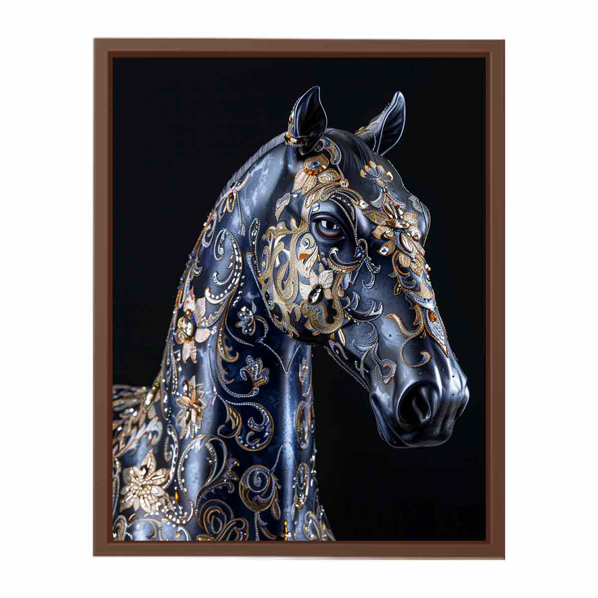 Blue Horse Canvas Painting  Print-6