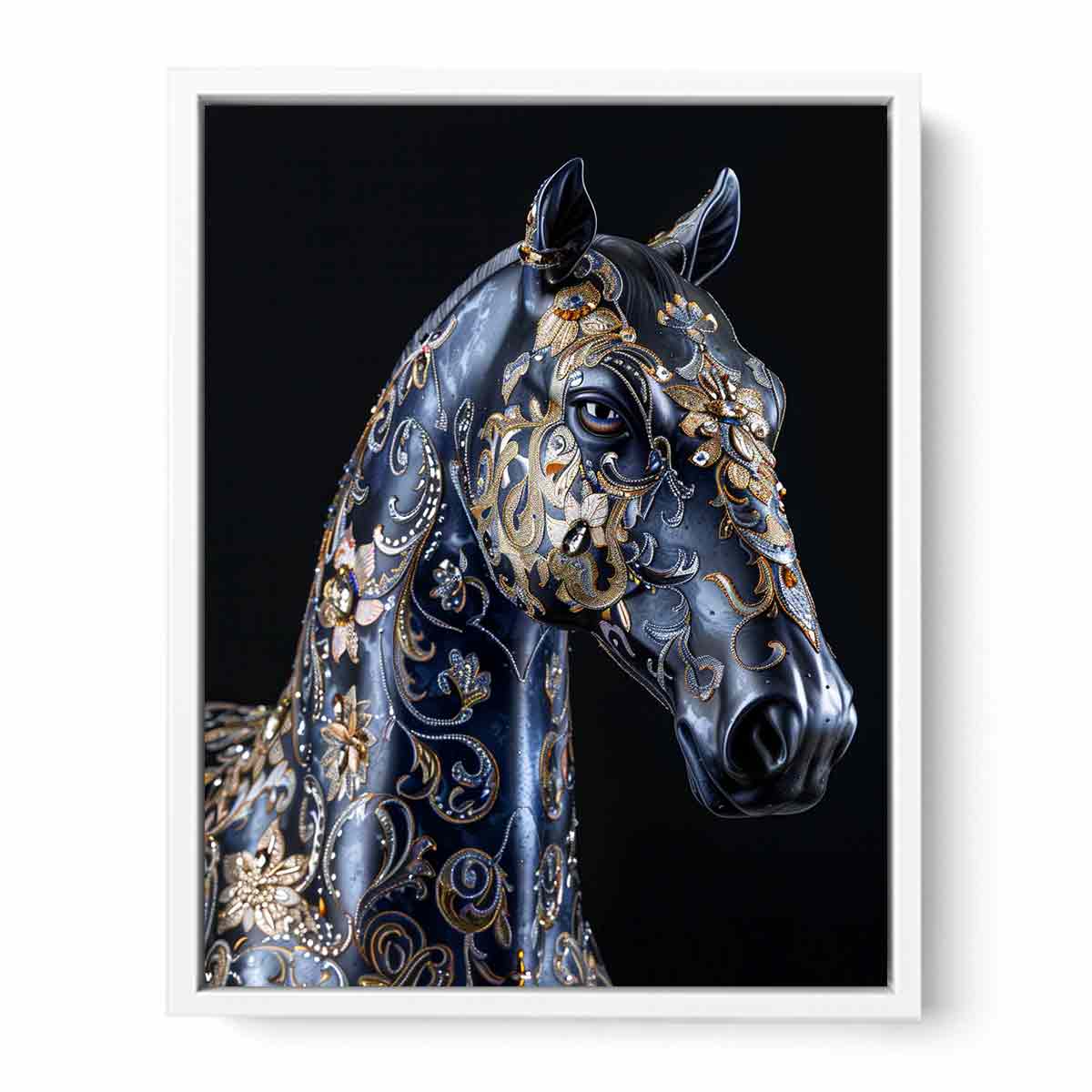 Blue Horse Canvas Painting  Print-5