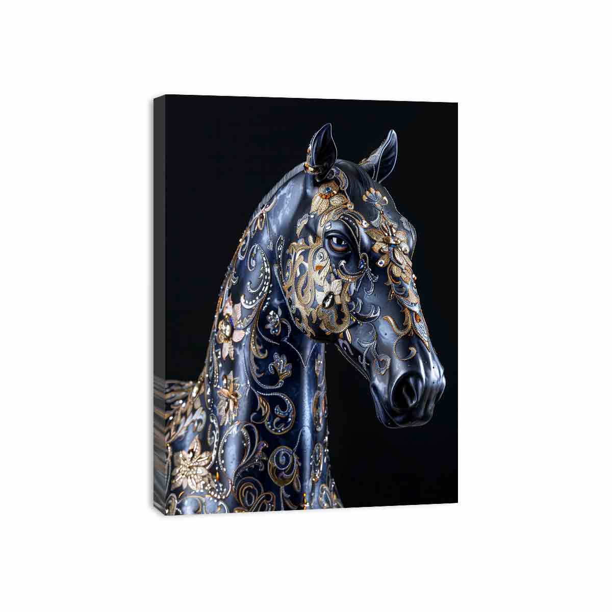Blue Horse Canvas Painting  Print-3
