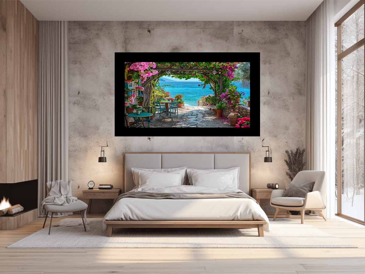 Ourdoor  Beach House Canvas Art Print-1