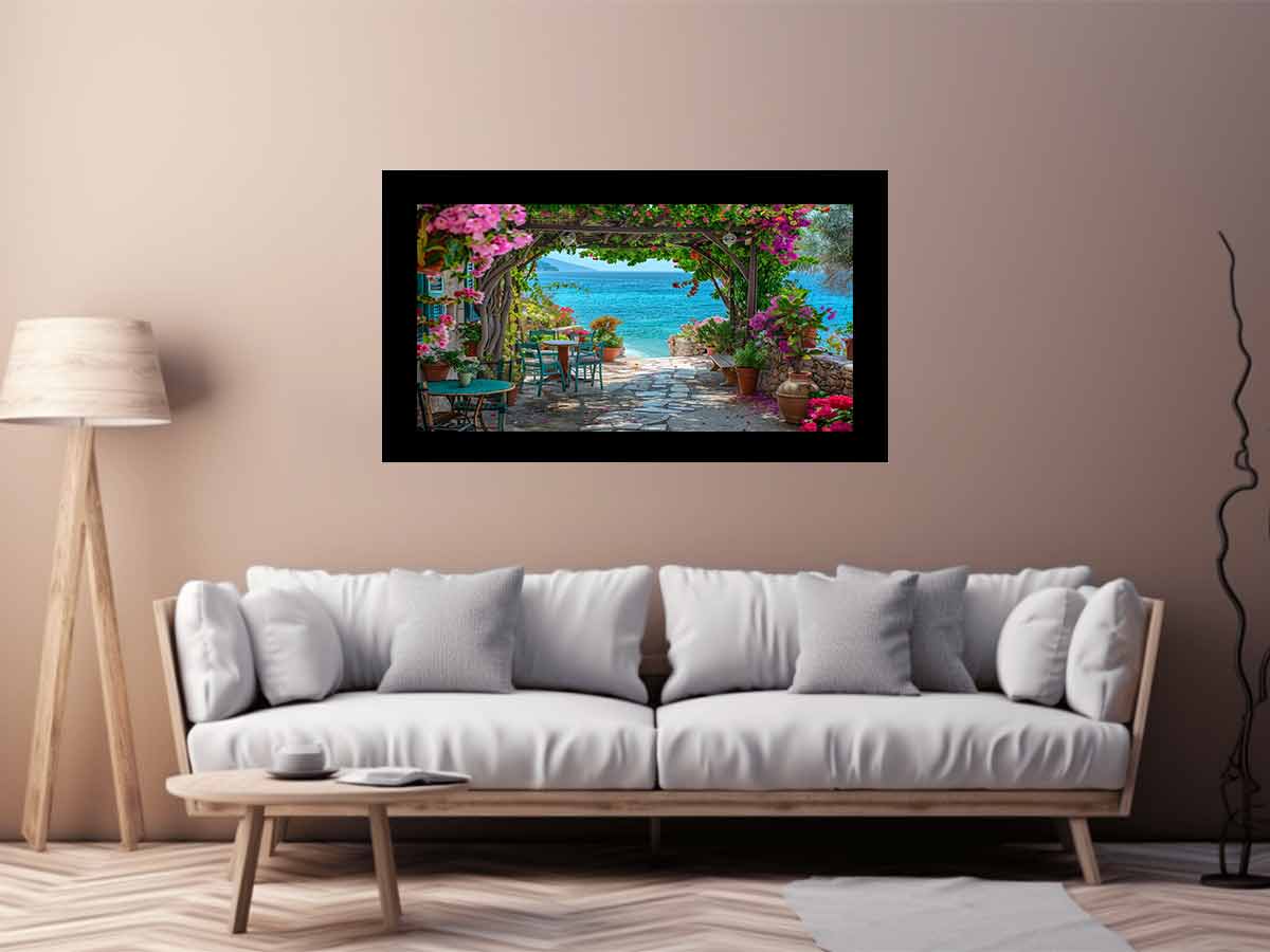 Ourdoor  Beach House Canvas Art Print-2