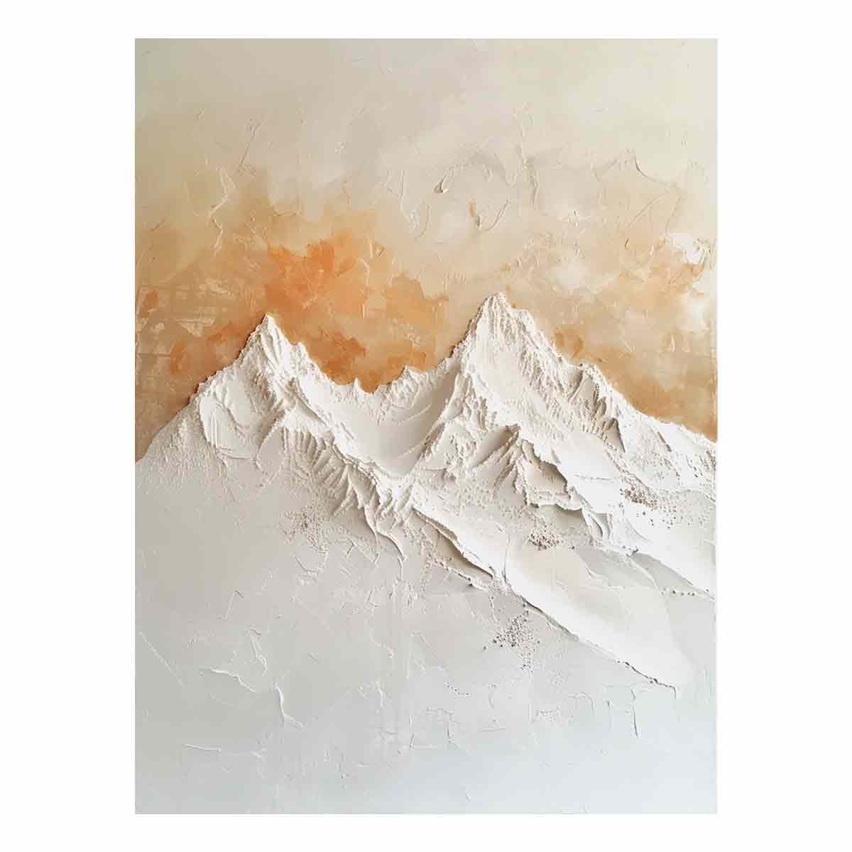 3D Mountian  Snow Art Canvas Art Print-0