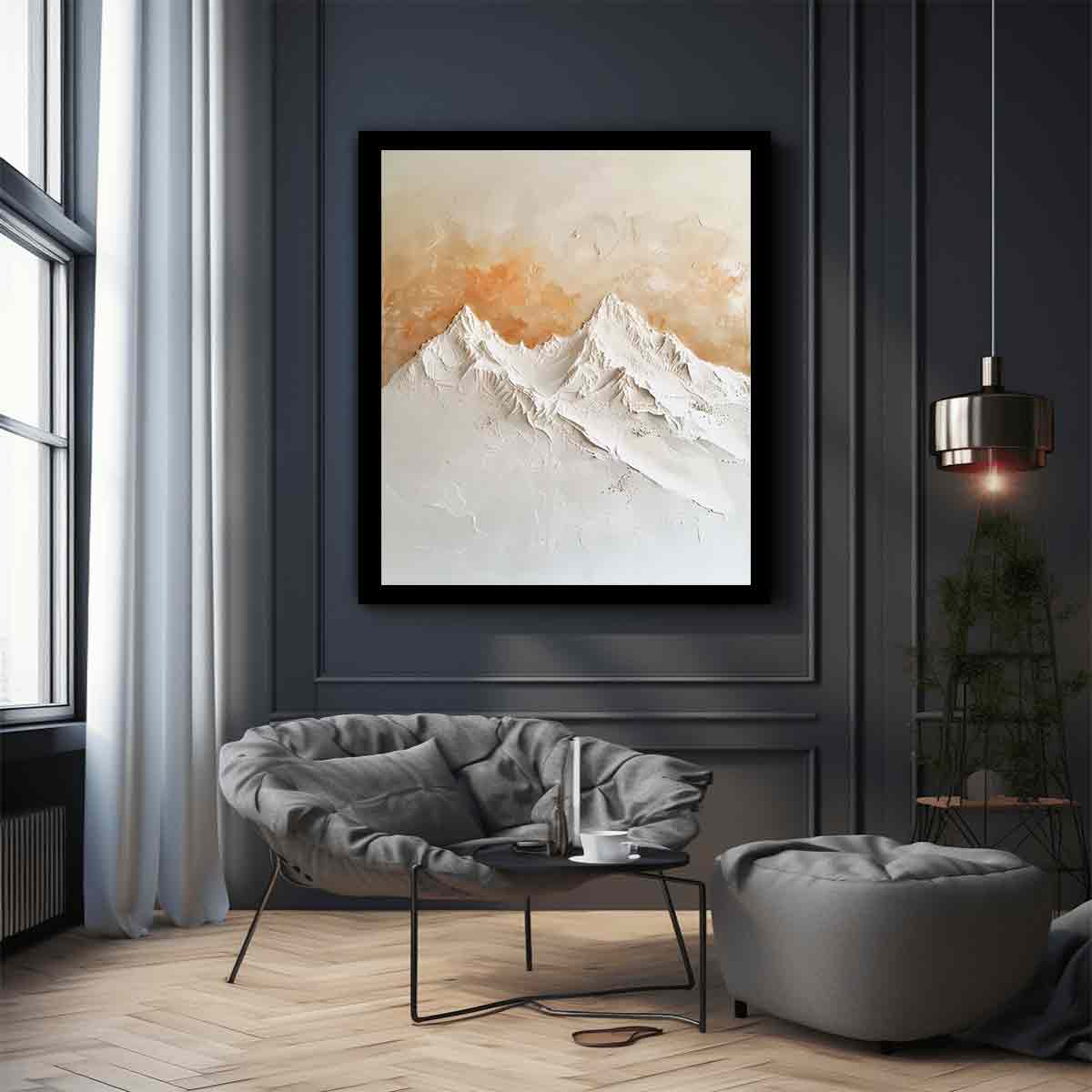 3D Mountian  Snow Art Canvas Art Print-2
