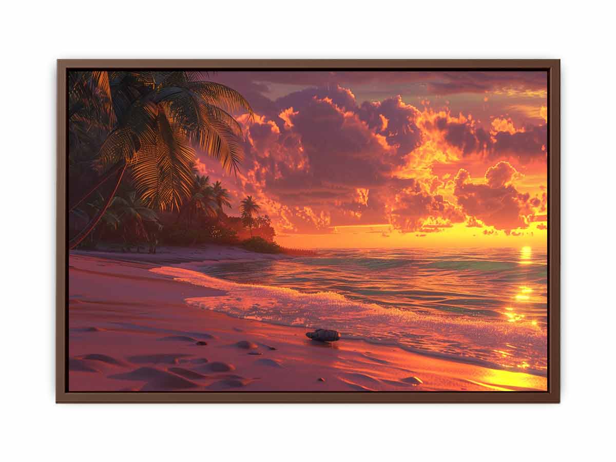 Sunrise Sunset Beach Scene  Canvas painting-6
