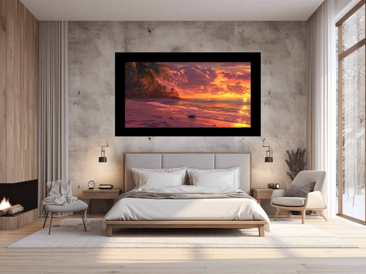 Sunrise Sunset Beach Scene  Canvas painting-1