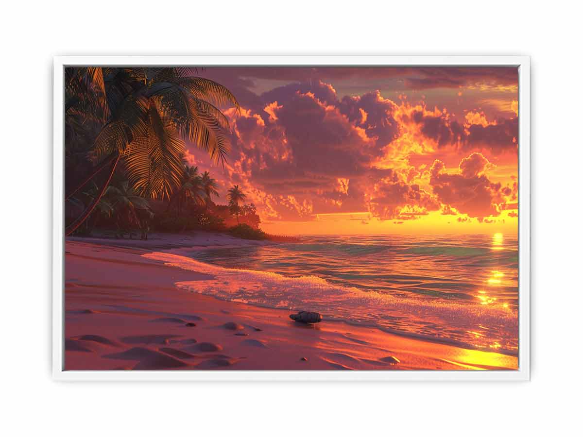 Sunrise Sunset Beach Scene  Canvas painting-5