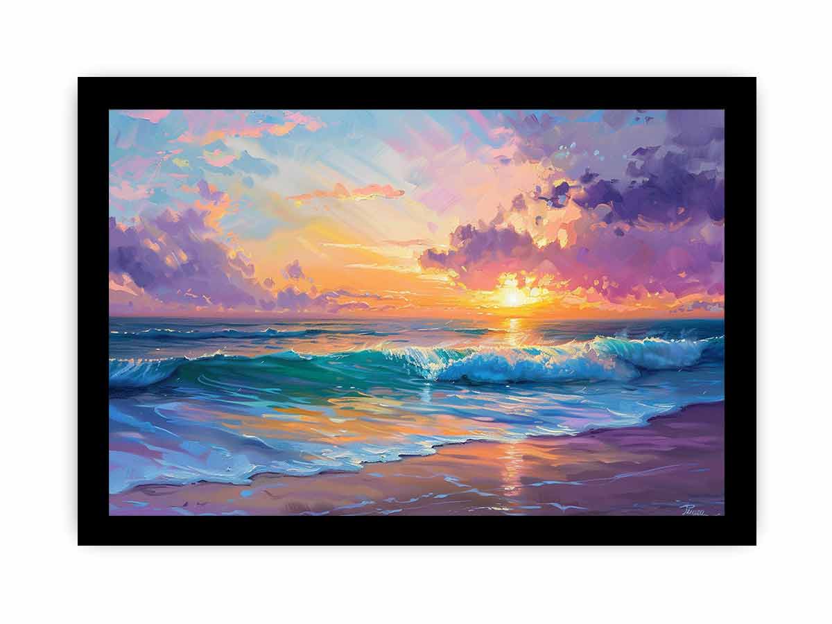 Beach sunset  Canvas Painting  Print-7