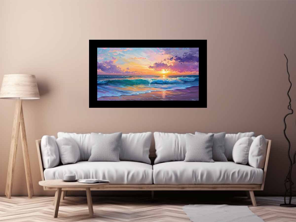 Beach sunset  Canvas Painting  Print-2