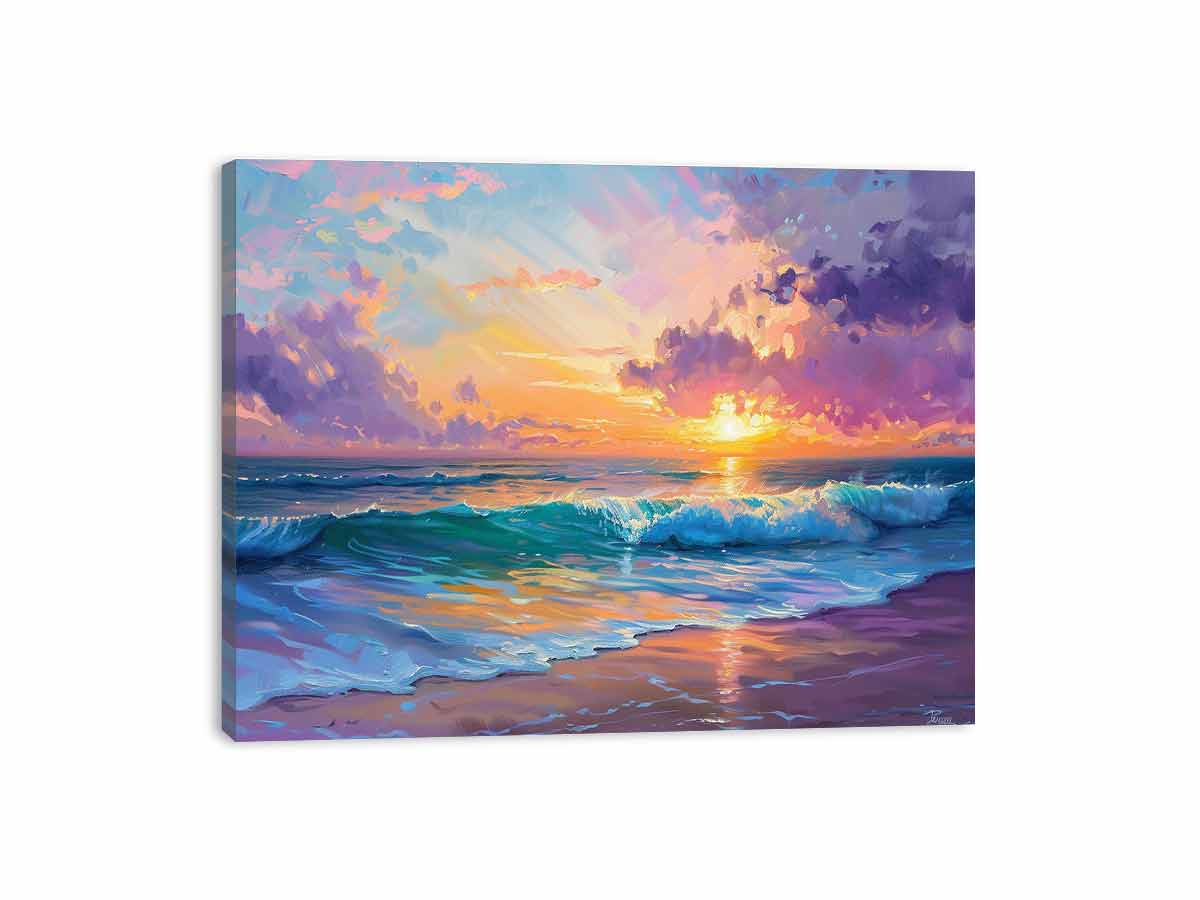 Beach sunset  Canvas Painting  Print-3