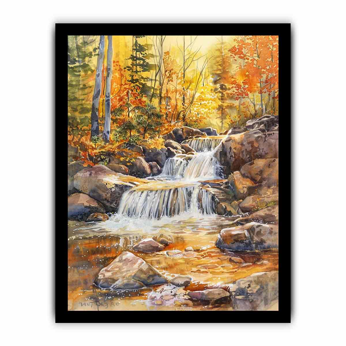 Forest Waterfall  Canvas Art Print-7