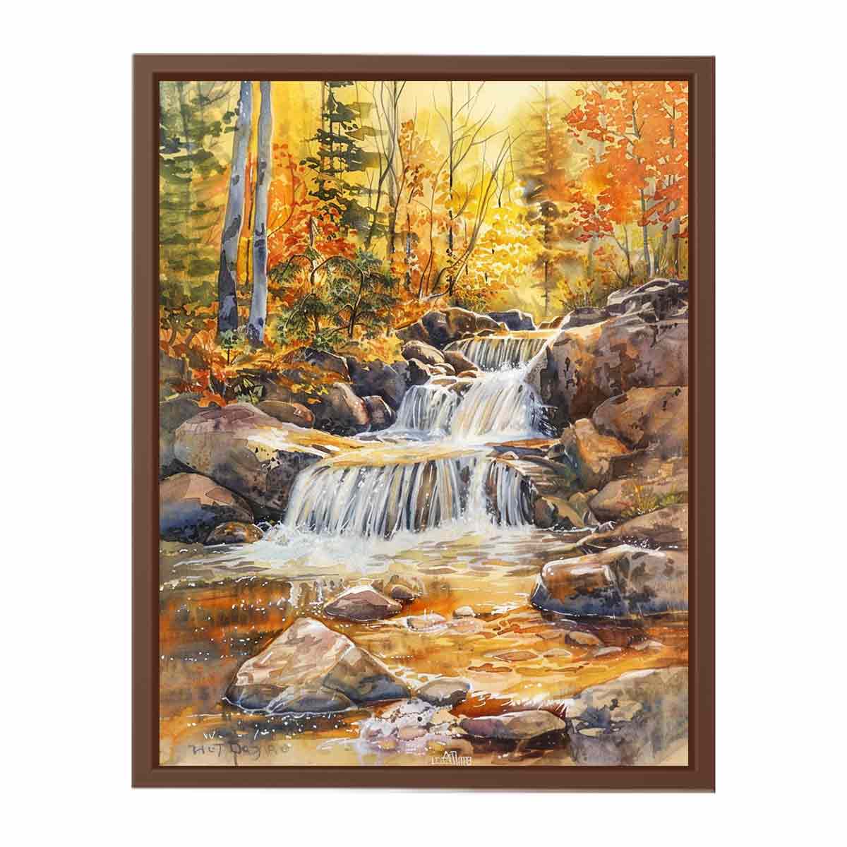 Forest Waterfall  Canvas Art Print-6