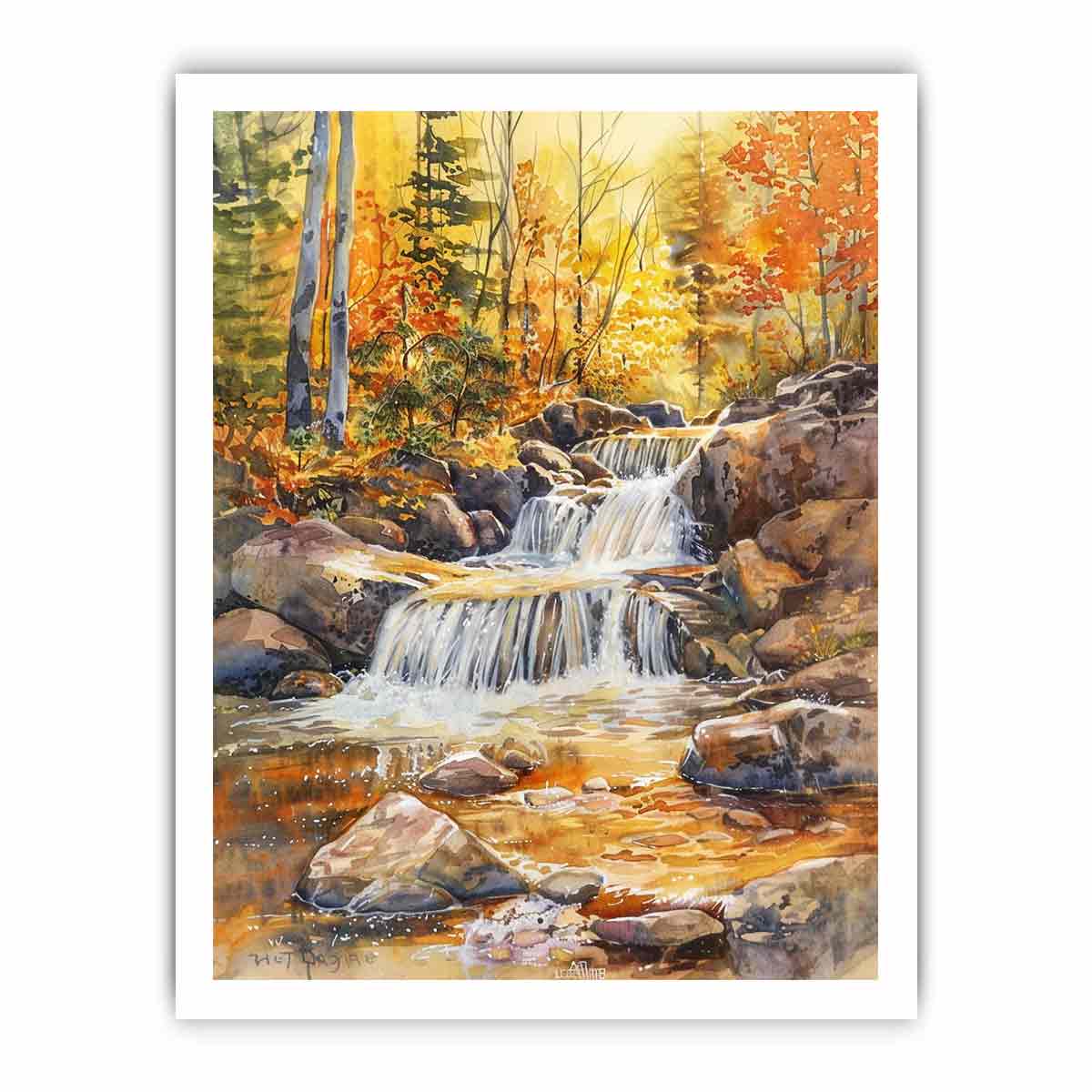 Forest Waterfall  Canvas Art Print-8