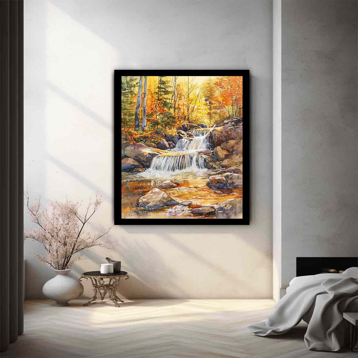 Forest Waterfall  Canvas Art Print-1