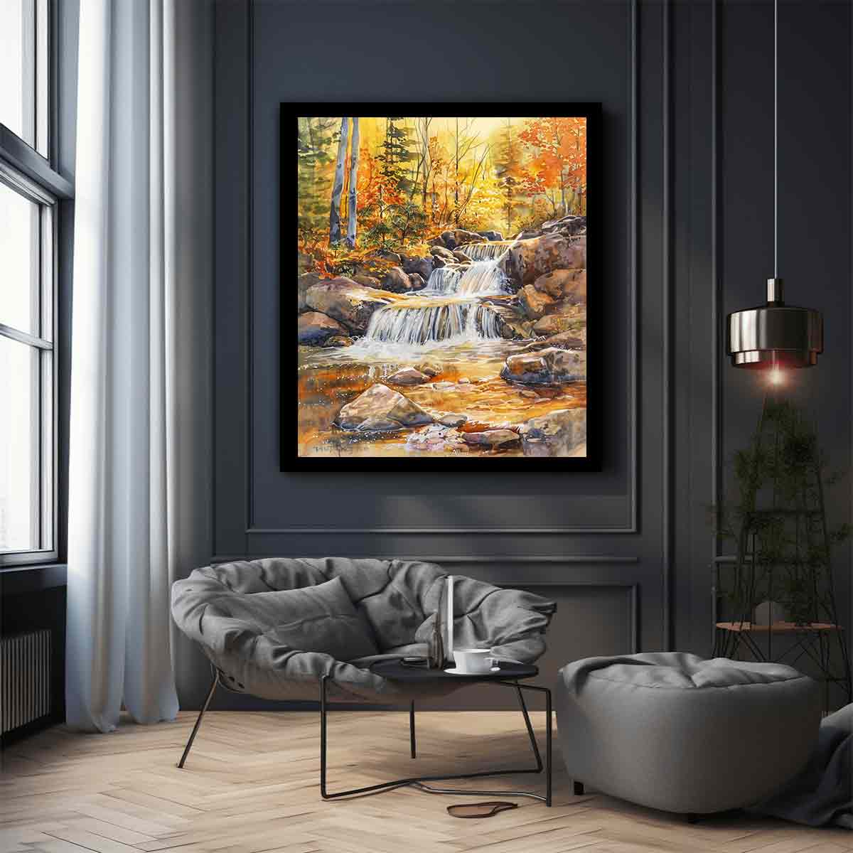 Forest Waterfall  Canvas Art Print-2
