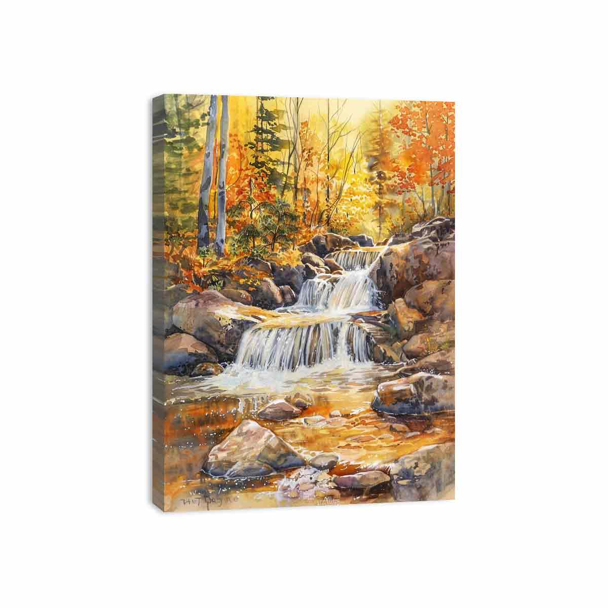 Forest Waterfall  Canvas Art Print-3