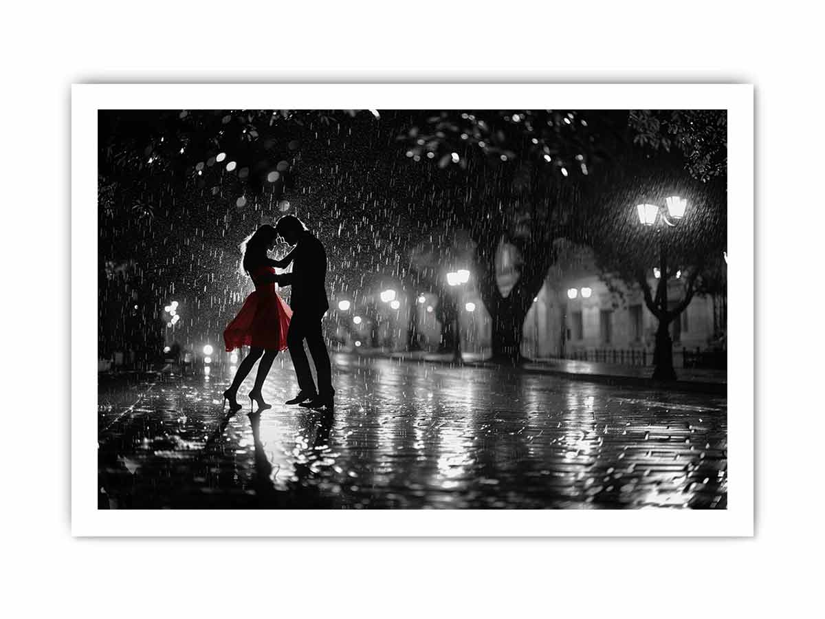 Rain Dance black & white   Canvas Art Print-8