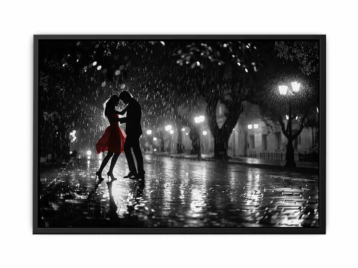 Rain Dance black & white   Canvas Art Print-4