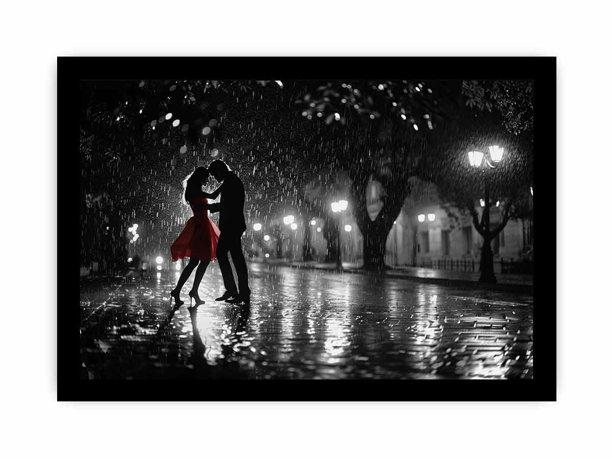 Rain Dance black & white   Canvas Art Print-7