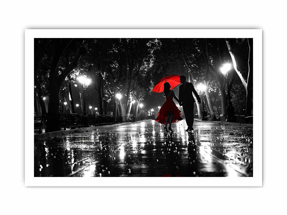 Rainy Day Couple Dance painting   Canvas Art Print-8