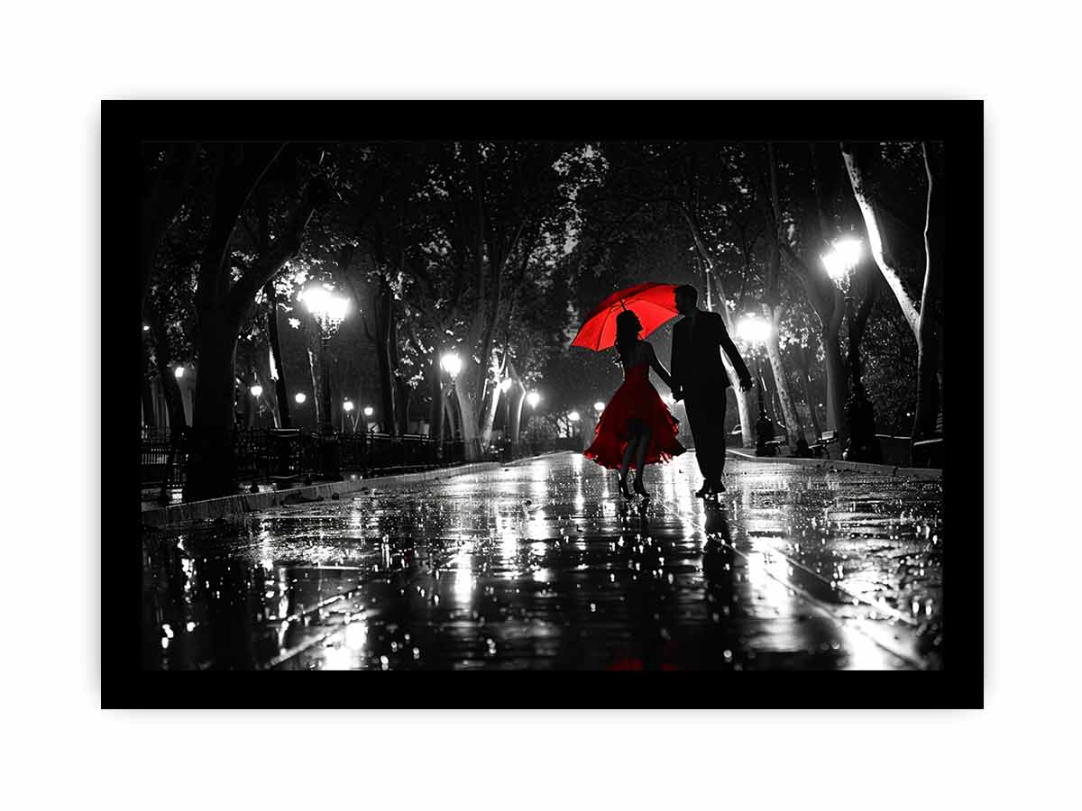 Rainy Day Couple Dance painting   Canvas Art Print-7