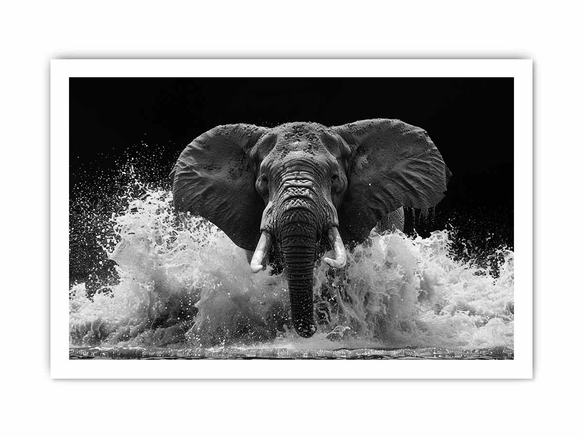Water Elephant Canvas Art Print-8