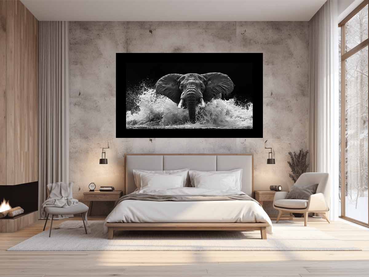 Water Elephant Canvas Art Print-1