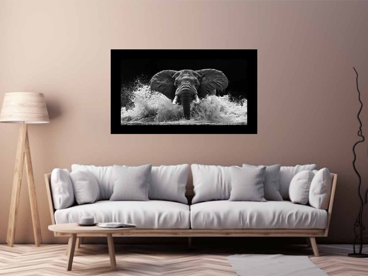 Water Elephant Canvas Art Print-2