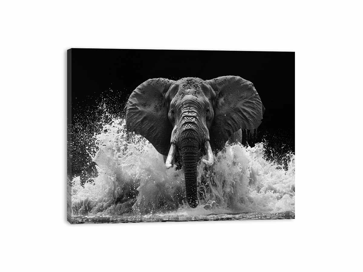 Water Elephant Canvas Art Print-3