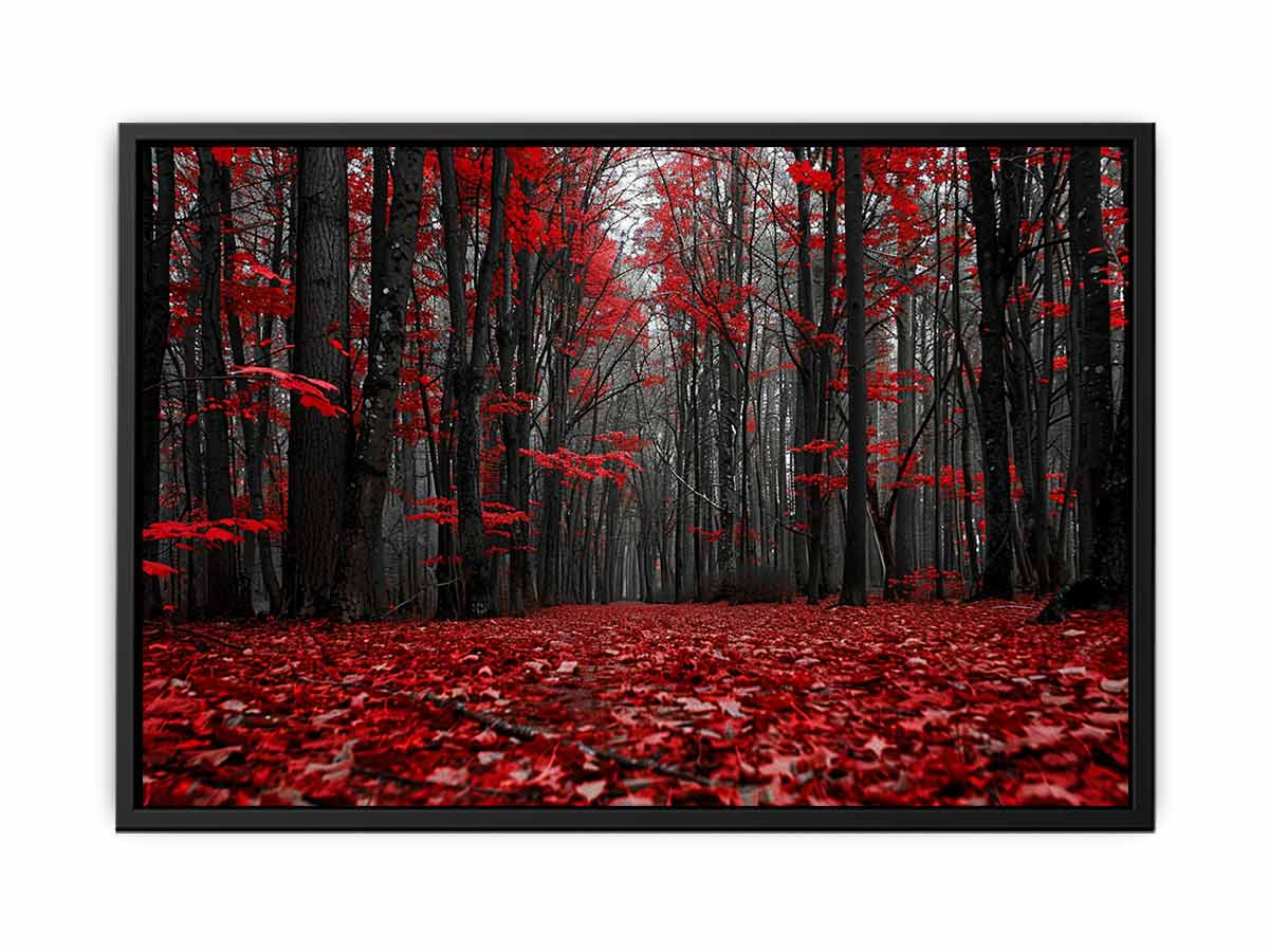Red Forest  Tress Art Canvas Art Print-4
