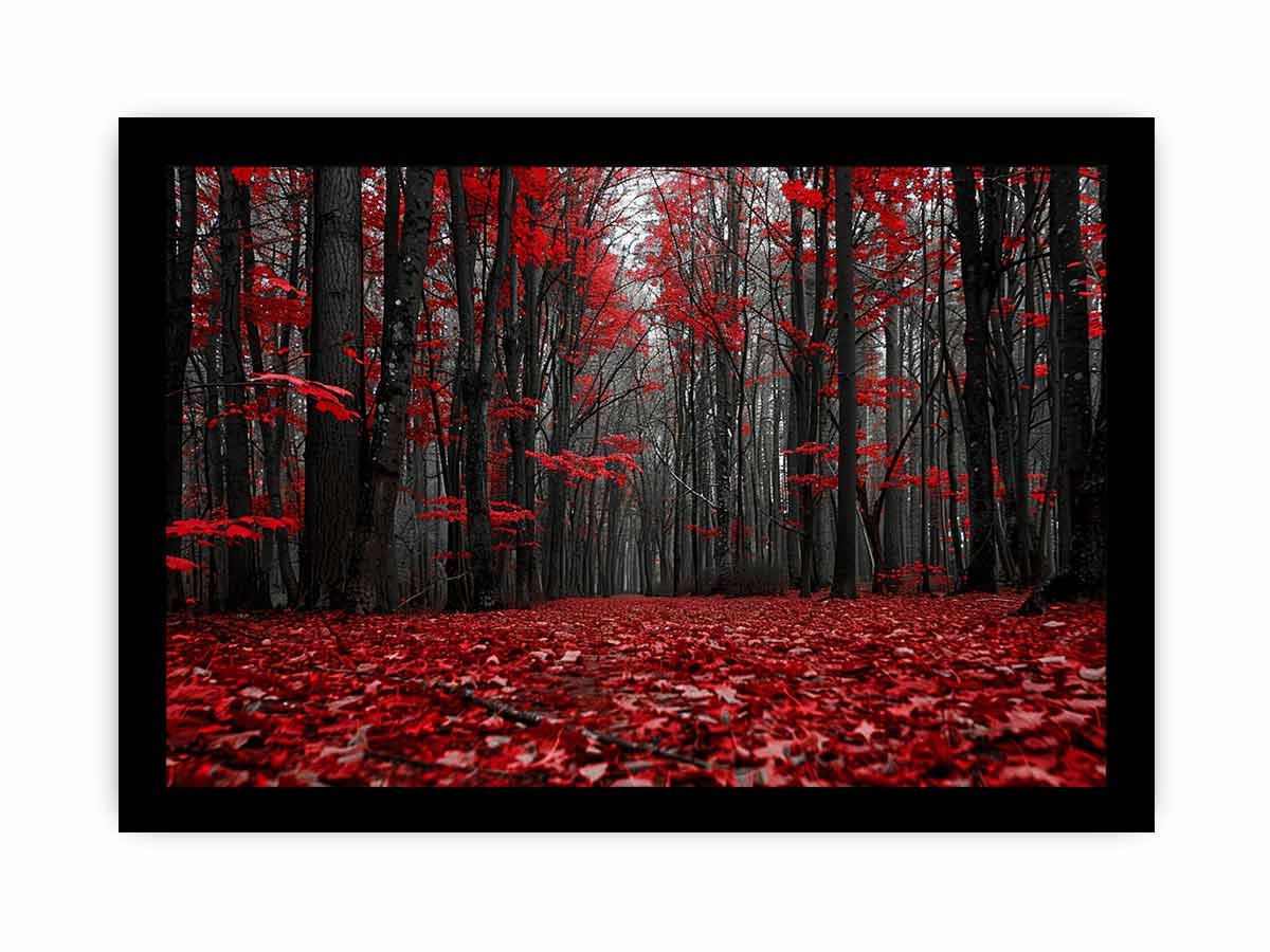 Red Forest  Tress Art Canvas Art Print-7