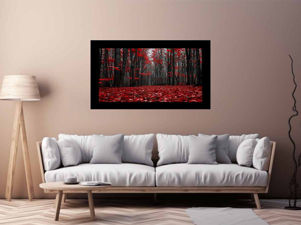 Red Forest  Tress Art Canvas Art Print-2