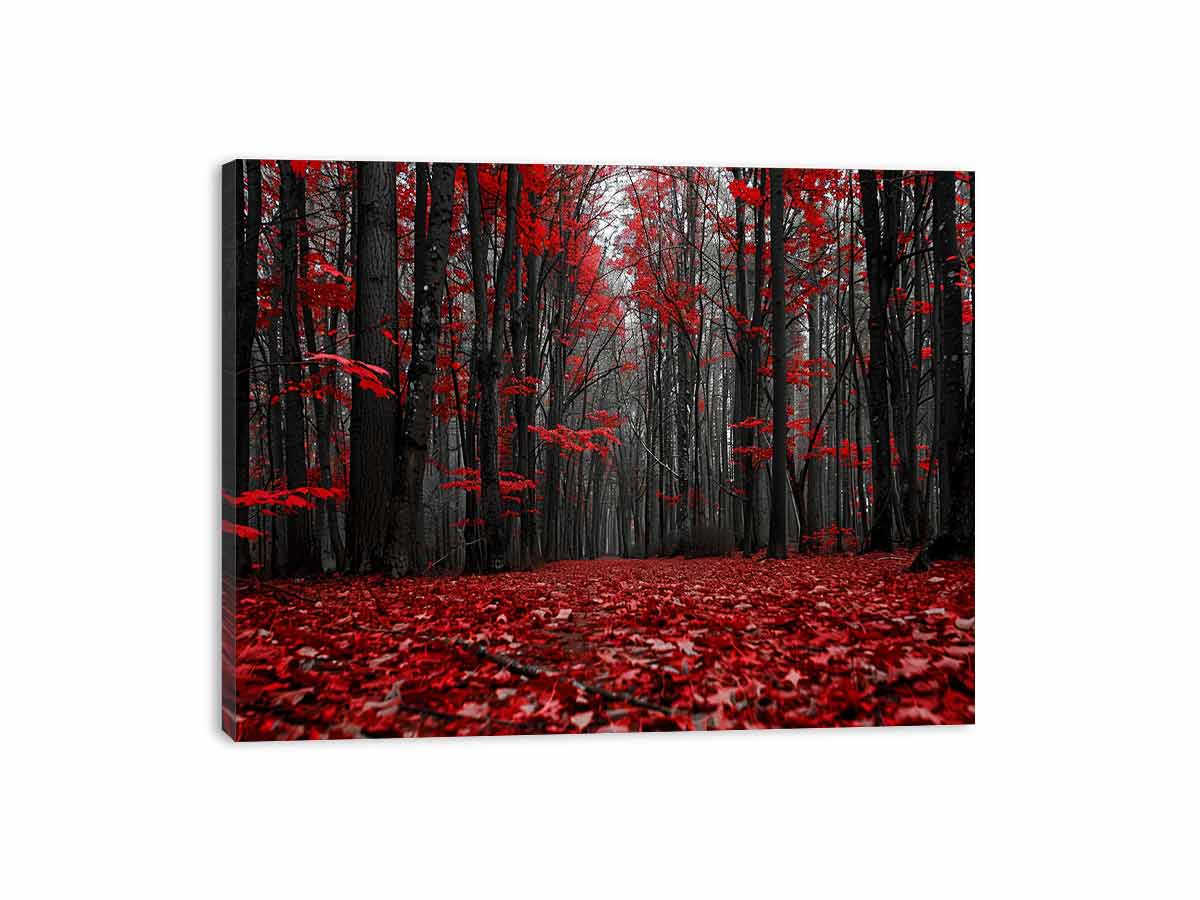 Red Forest  Tress Art Canvas Art Print-3