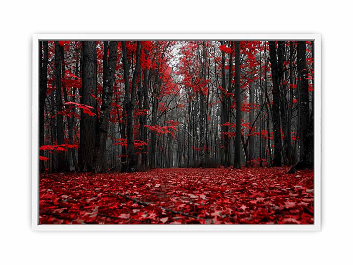 Red Forest  Tress Art Canvas Art Print-5