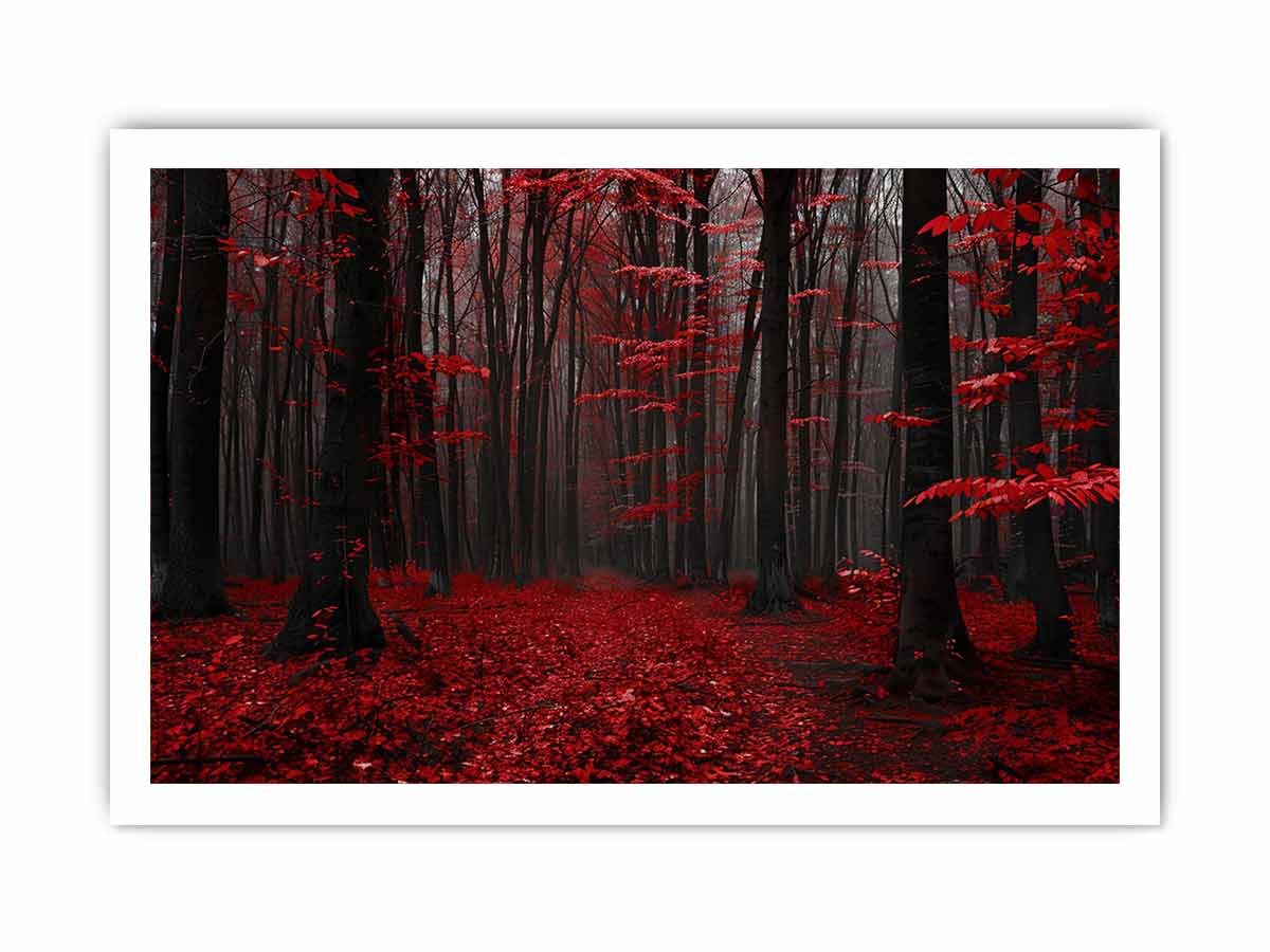 Red Trees  Phtograpahy Art Canvas Art Print-8