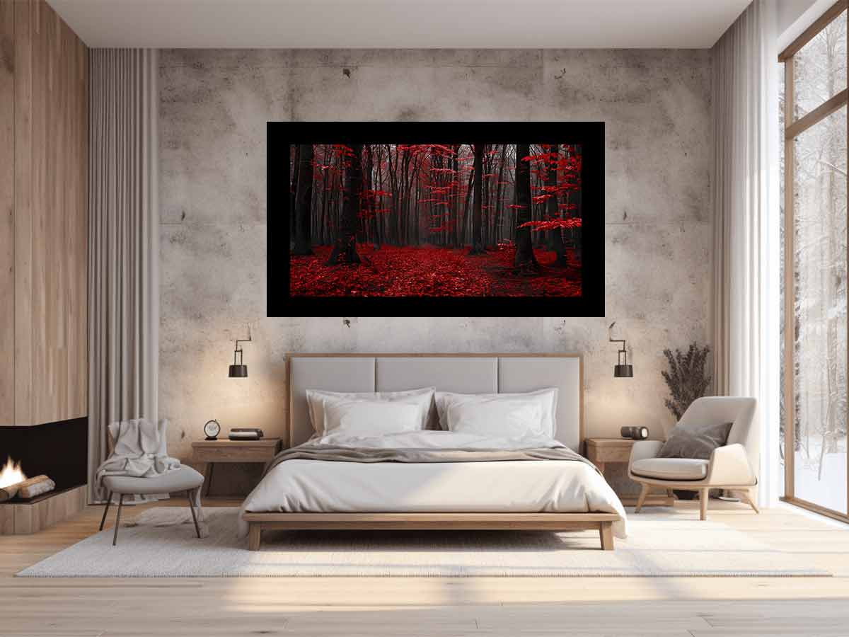 Red Trees  Phtograpahy Art Canvas Art Print-1