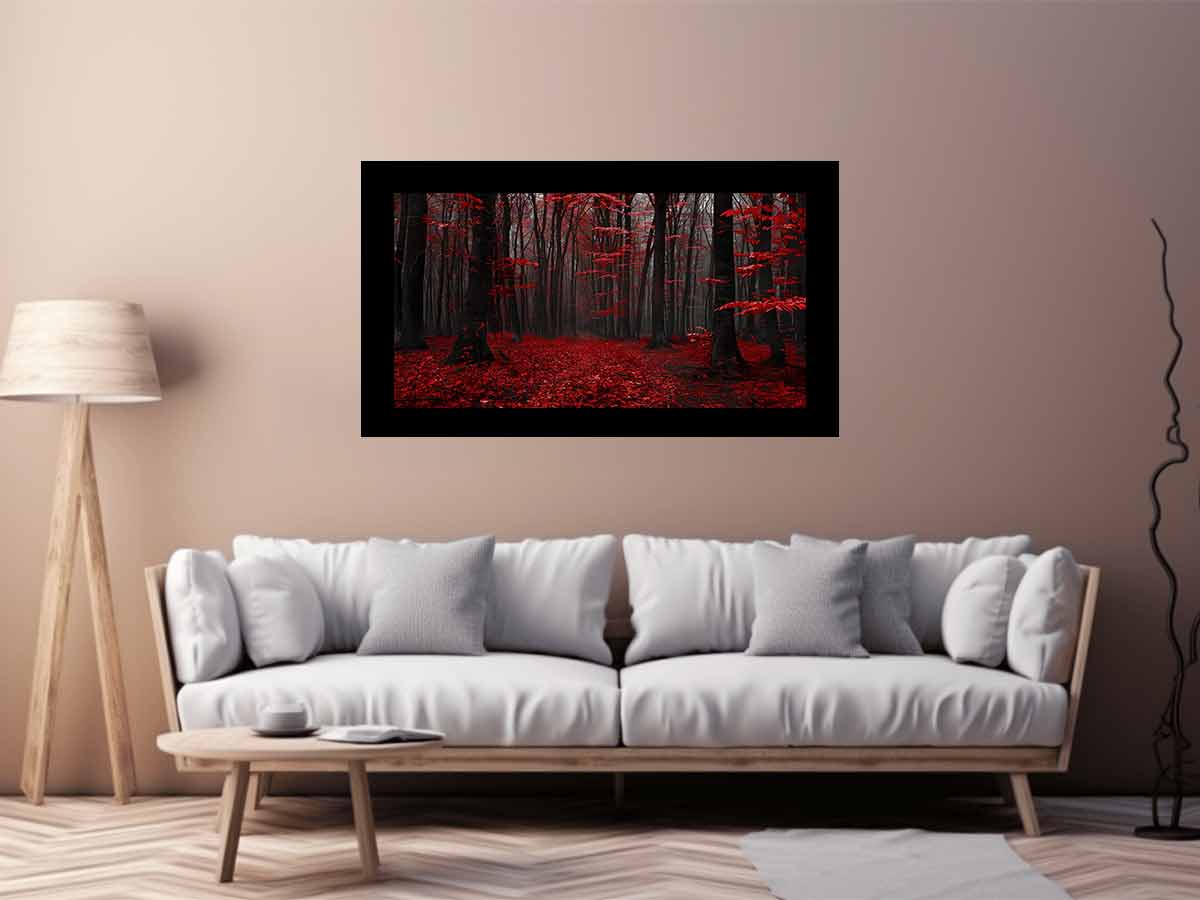 Red Trees  Phtograpahy Art Canvas Art Print-2