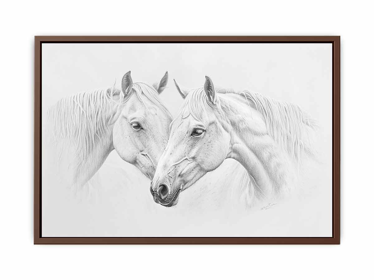 Two white  Horses  Canvas Art Print-6