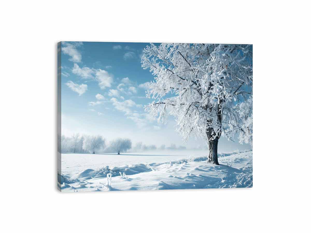 Winter Snow Tree  Canvas Art Print-3