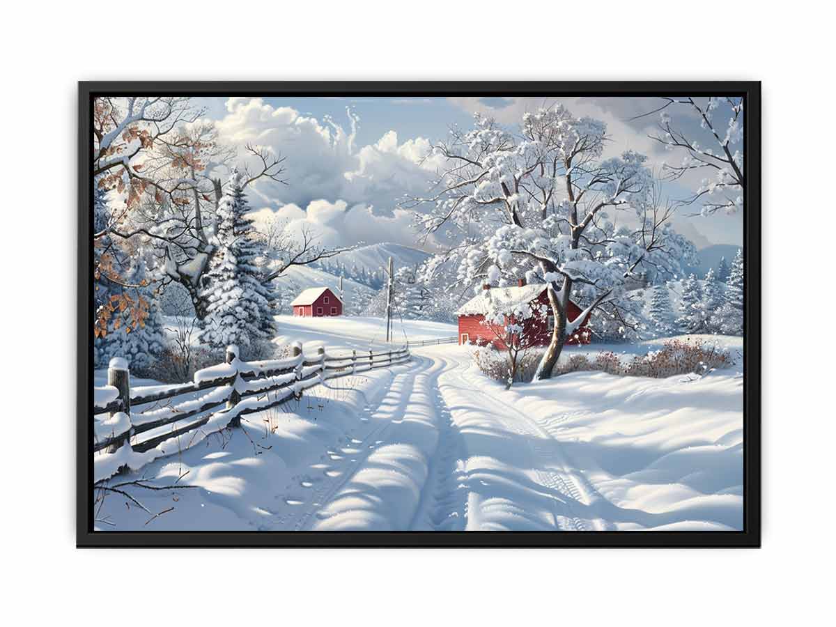 Winter Landscape  Canvas Painting Print-4