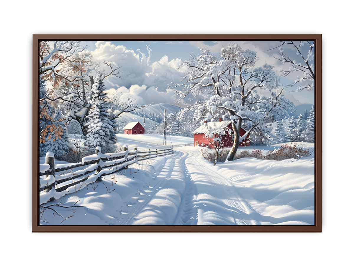 Winter Landscape  Canvas Painting Print-6