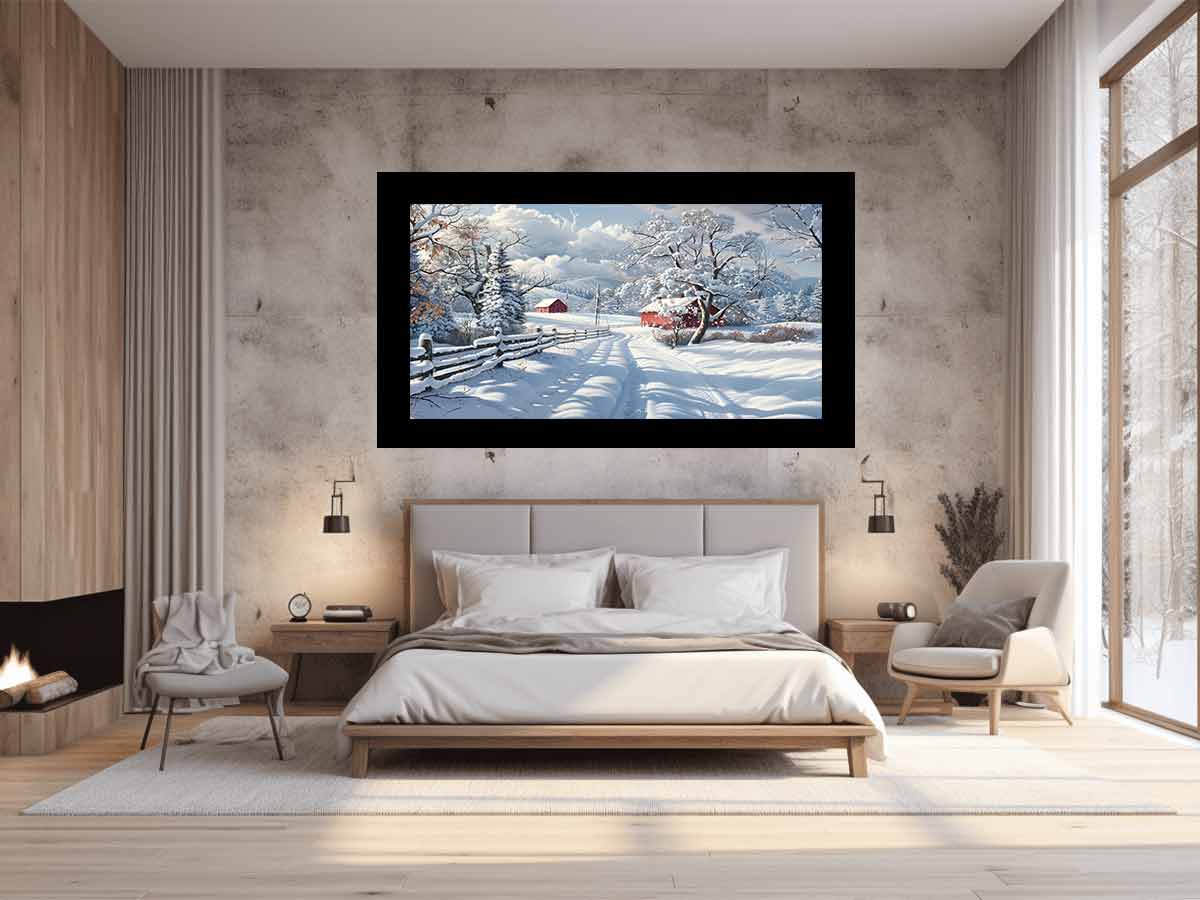 Winter Landscape  Canvas Painting Print-1