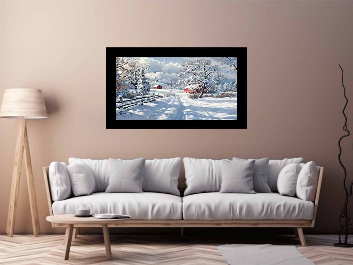 Winter Landscape  Canvas Painting Print-2