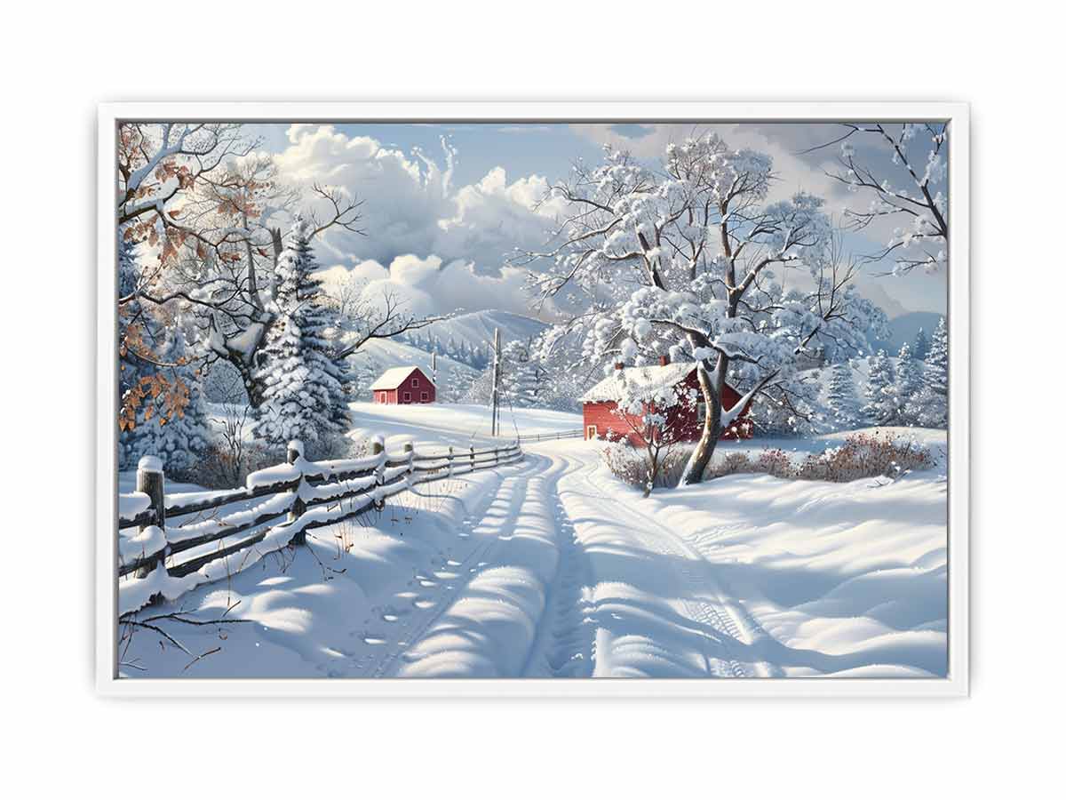 Winter Landscape  Canvas Painting Print-5