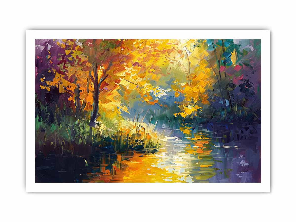 Forest Lake Canvas Painitng-8