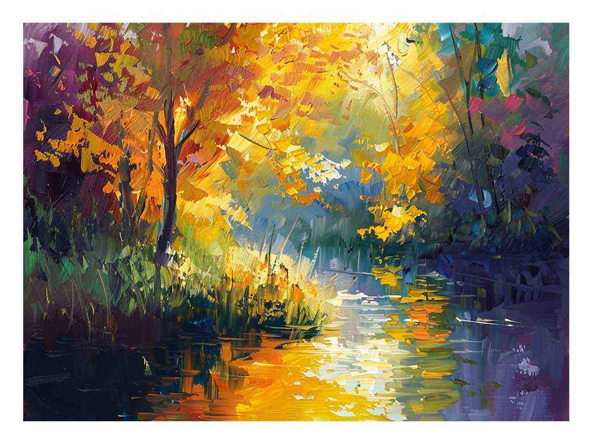 Forest Lake Canvas Painitng-0