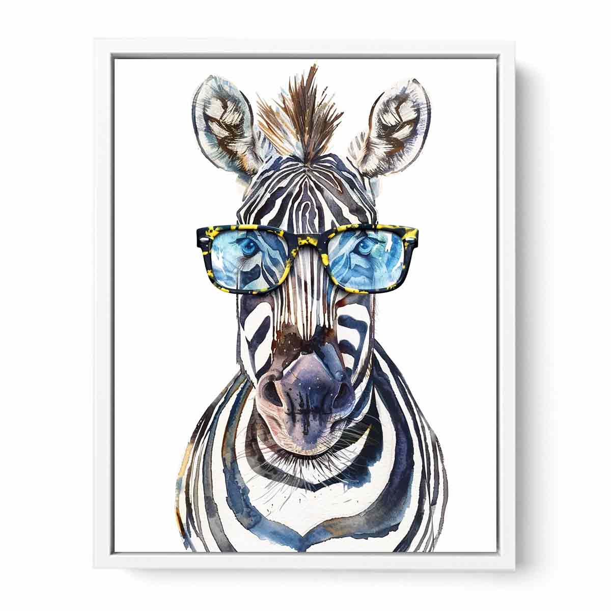 Zebra With Glasses Canvas Art  Print & Poster-5