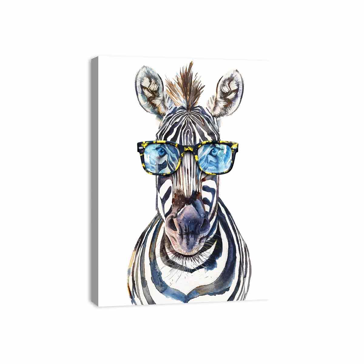 Zebra With Glasses Canvas Art  Print & Poster-3